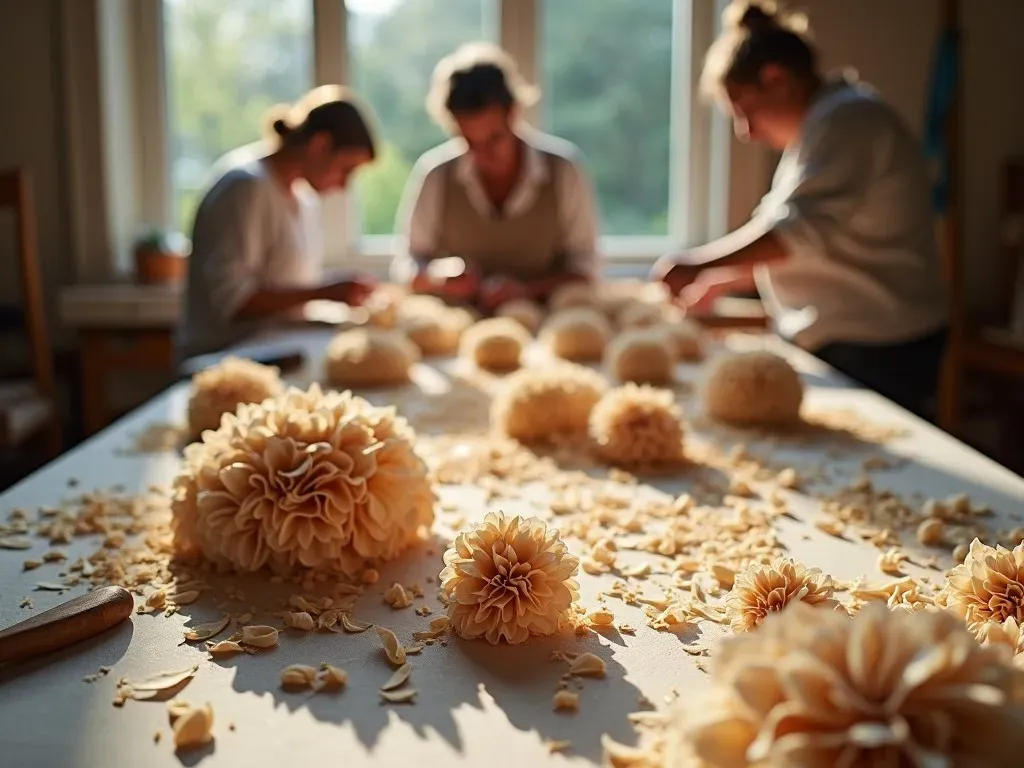 Crafting Process of Wooden Hydrangeas