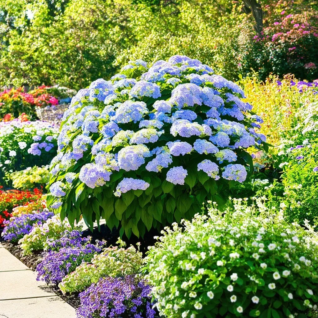 Flare Hydrangea in a mixed border garden