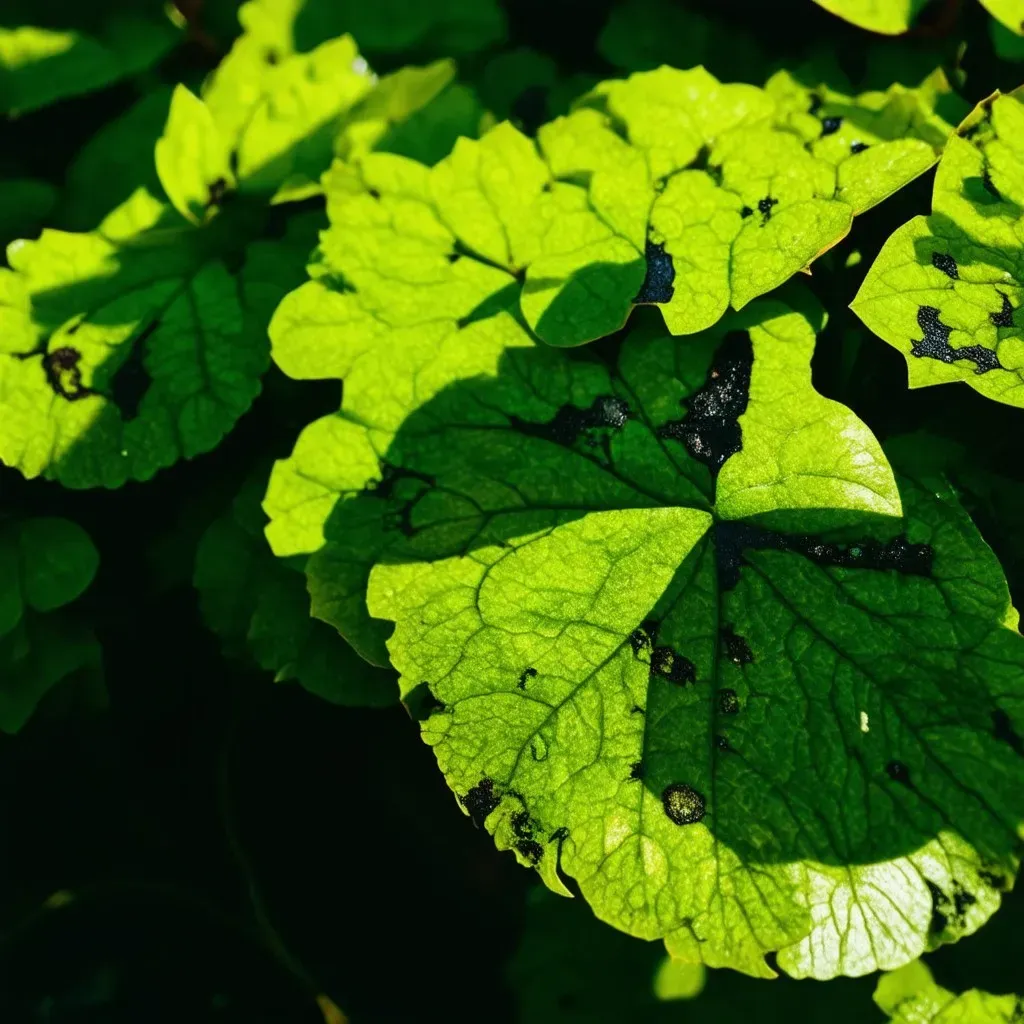 Fungal Infections on Hydrangea Leaves