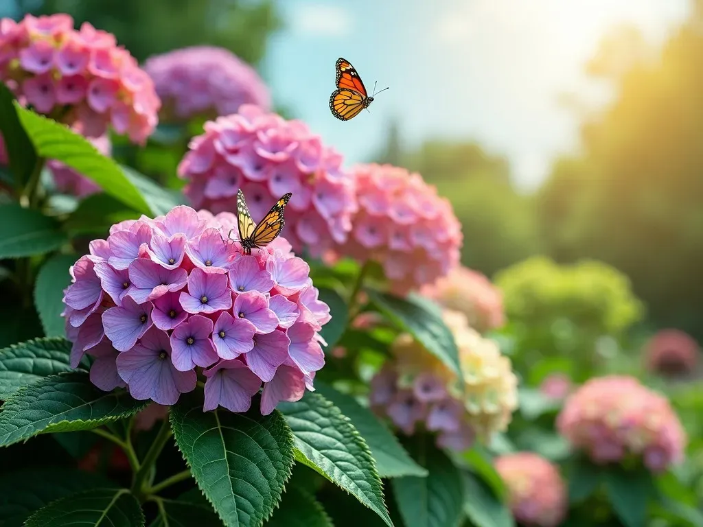 Hydrangea macrophylla in full bloom