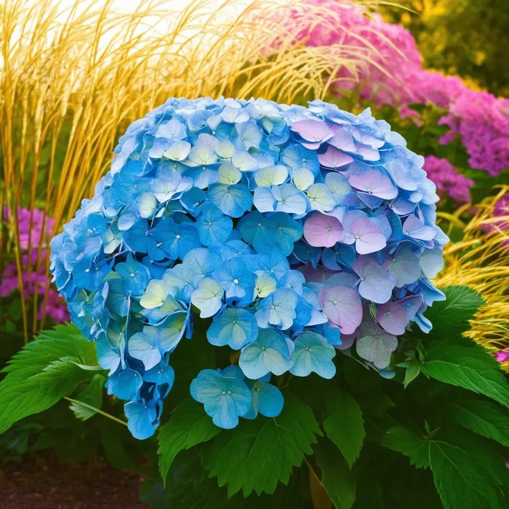 Hydrangea with Ornamental Grass