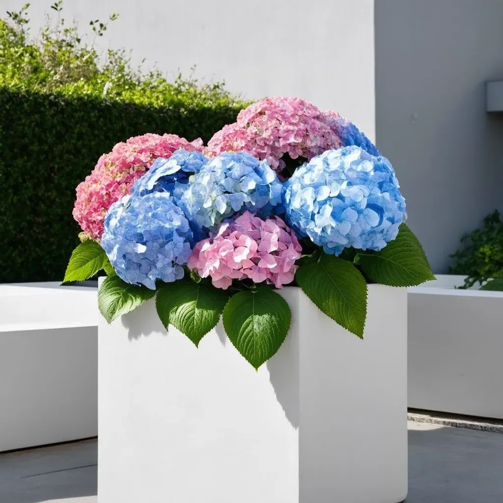 Hydrangeas in Modern Landscape