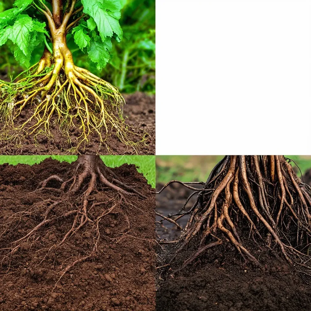 Images of Healthy Roots vs. Rotting Roots