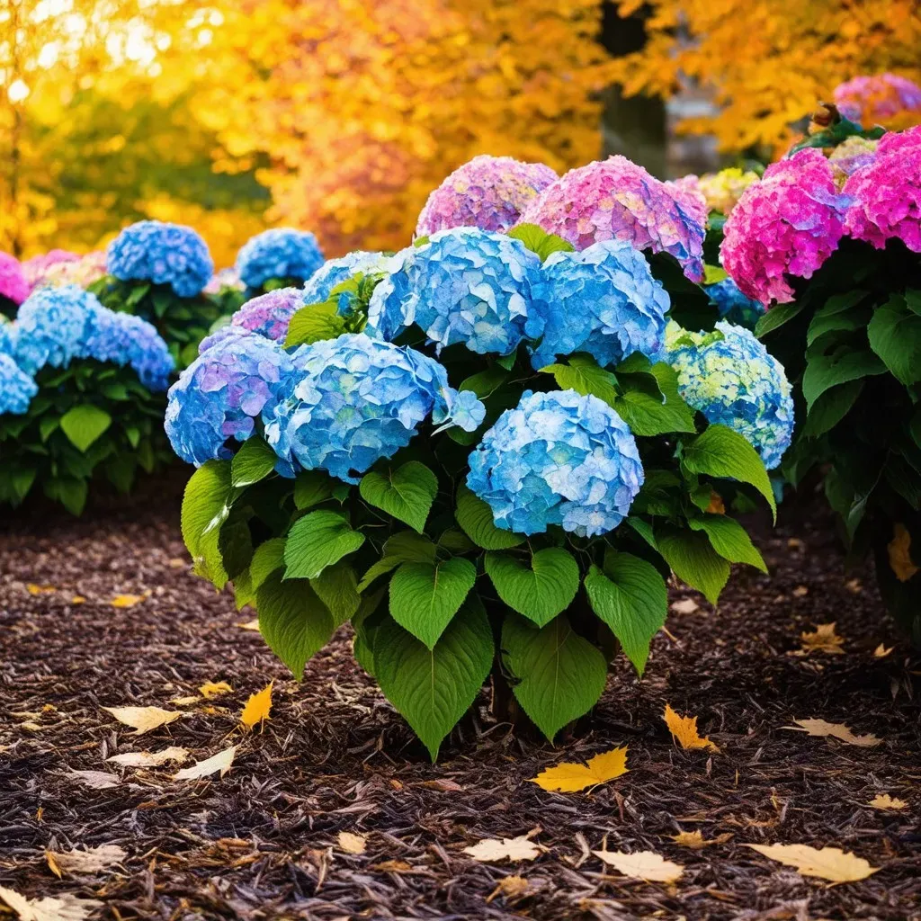 Mulched Hydrangeas