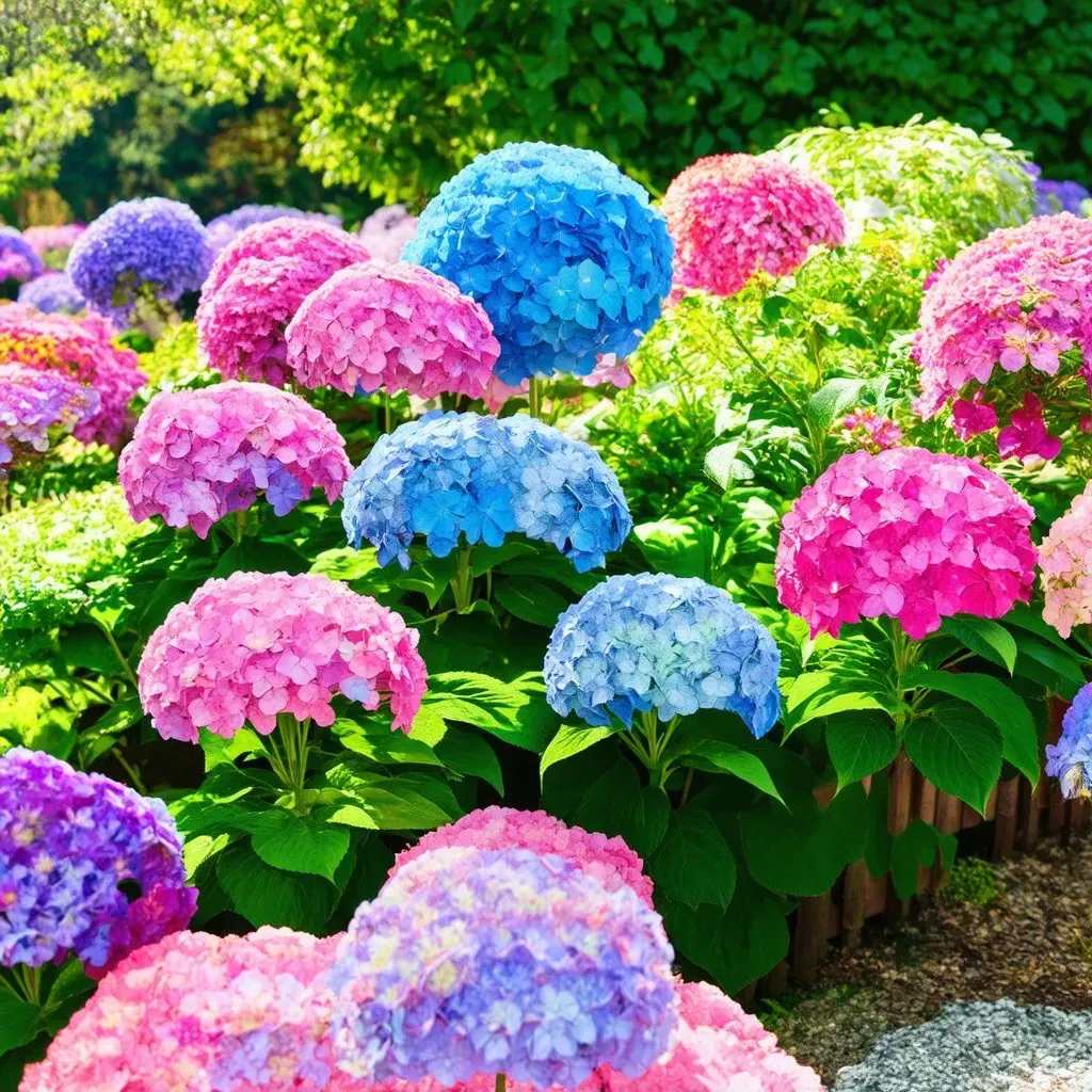 Multicolored Hydrangeas