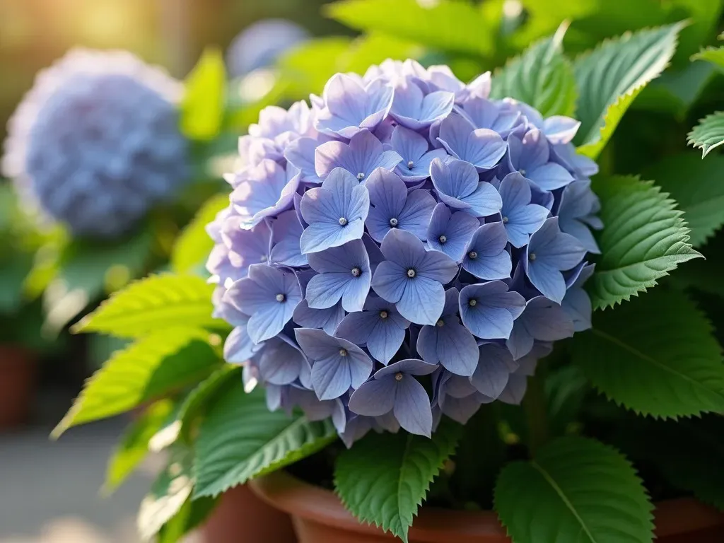 Potted Hydrangea in Part Shade