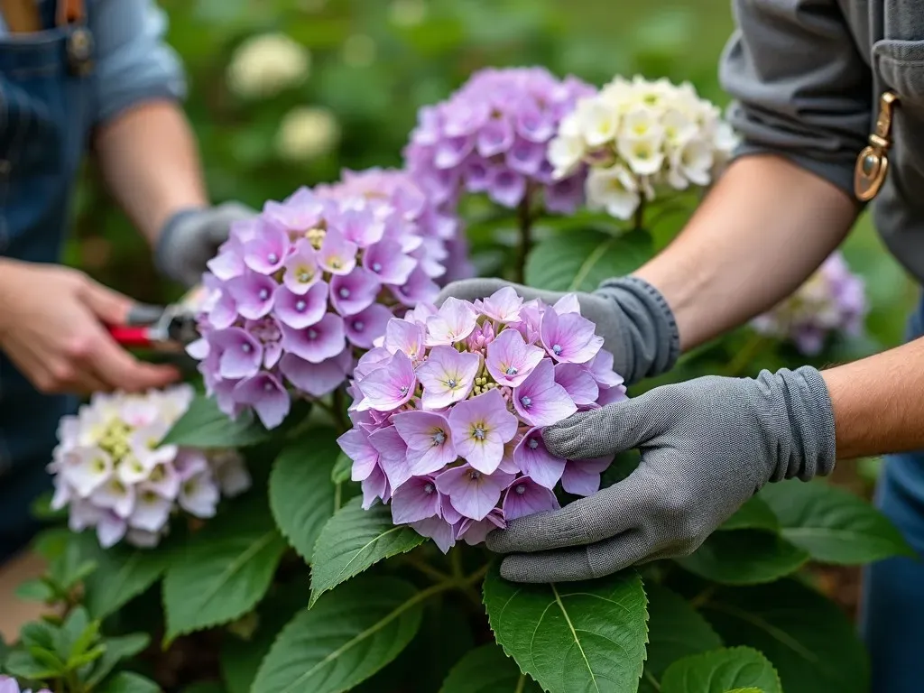 Pruning Hydrangea macrophylla