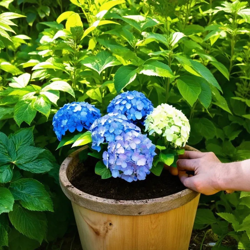 Repotting hydrangeas