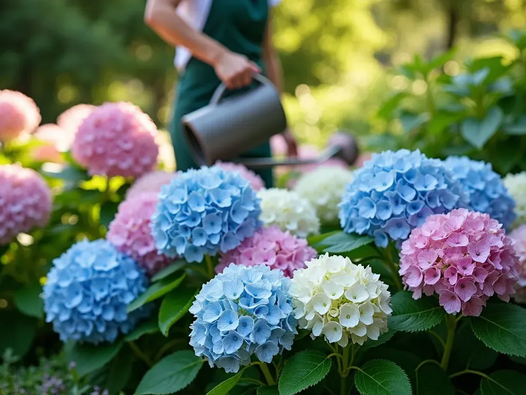 Watering Hydrangea