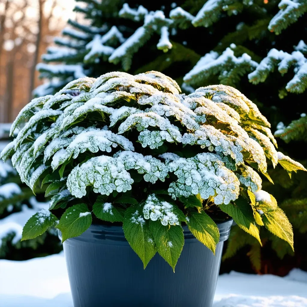 Winterized Potted Hydrangea